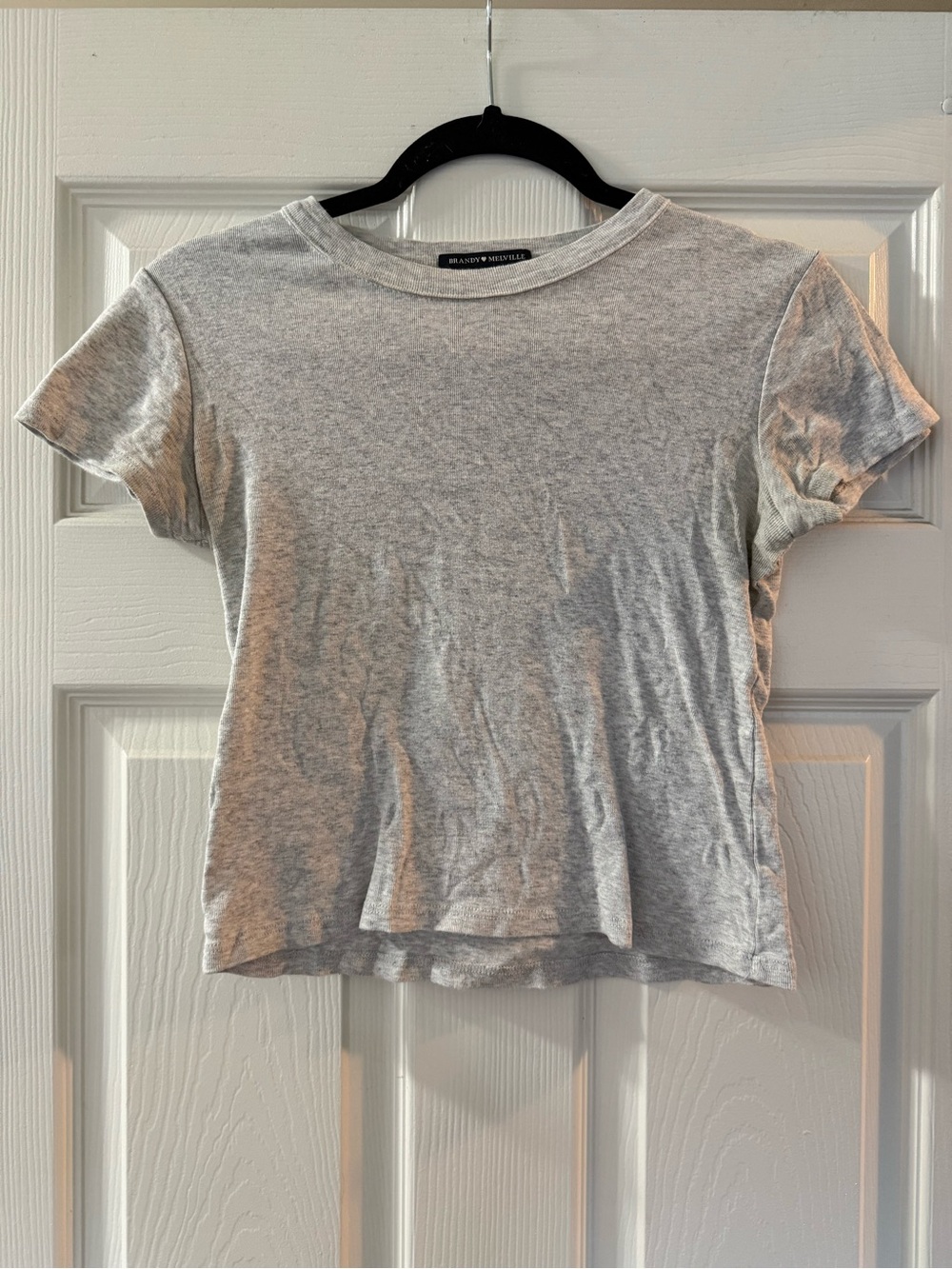 Brandy Melville Heather Gray Short Sleeve Crew Tee